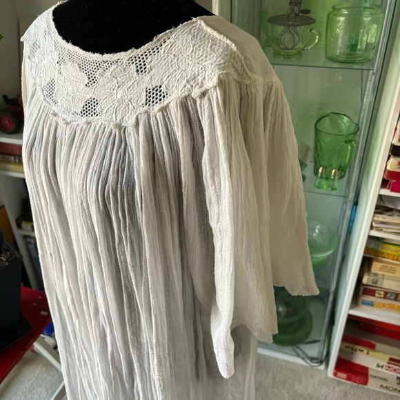 Vintage  70s boho cotton gauze viscose caftan/ tent style summer festival dress - Picture 5 of 12